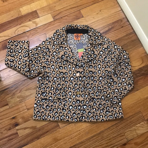 Tory Burch Sweaters - Tory Burch Leopard Sweater Blazer Size L